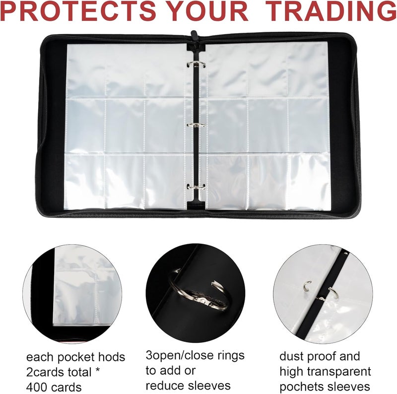 awedsu Collectible Trading Card Albums,Collectible Trading Card Protective Sleeves,Card Binder 18-Pocket,900 Pockets Card Case Holder for TCG, Sports Card - Image 4